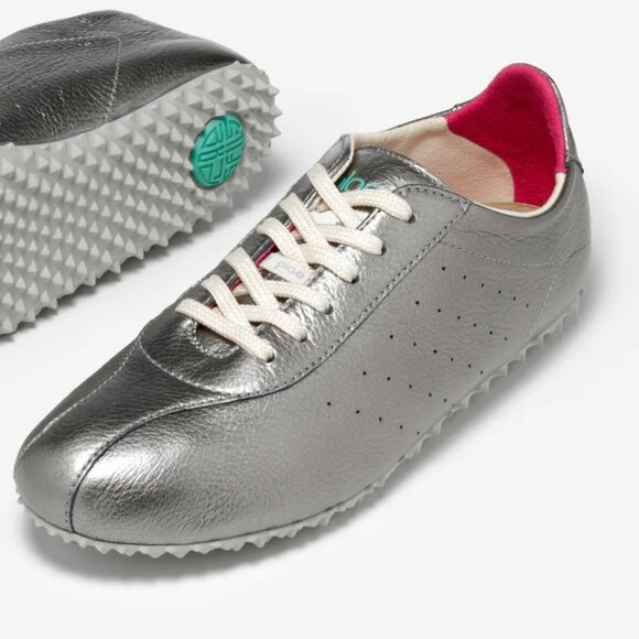 NEW PLAE Leather Sun Metallic Sneakers in hematite color unisex 725 3t2 - Picture 5 of 16